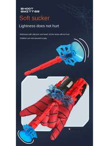 1个/2个蜘蛛网发射器，适合小小英雄，可穿戴腕式发射器，带吸盘，软弹蜘蛛网发射器，蜘蛛射手，蜘蛛网弹射器，黑色科技手套玩具 - 彩色 - 查看 9