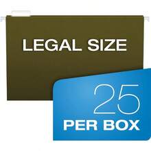 YQQ Pendaflex Essentials Hanging Folders Legal Size Standard Green 25 per Box 816221234 - StandardGreen15Tabs - Ver 5
