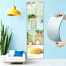 OUTANA Bộ 1/4/6/8 miếng dán gương vuông tự dính bằng acrylic, thích hợp trang trí nhà cửa, có lớp keo dính chắc chắn, không cần khoan, chống thấm nước và chống ẩm, dễ lau chùi, phù hợp cho phòng khách, phòng ngủ, nhà bếp, phòng tắm và văn phòng, là chiếc gương trang điểm tiện dụng và vật trang trí giúp cá nhân hóa không gian của bạn. - Nhiều màu - Xem 6