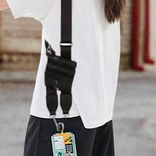 Cordn Ajustable Con Doble Gancho Y Clip De Piel Sinttica, Phone Strap With Zippered Pouch, Colgante Para Celular, Strap Phone With Wallet, Phone Strap With Wallet - Negro - Ver 3