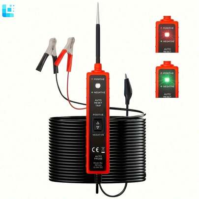 [Portable Circuit Tester] Portable 6-24V DC Power Circuit Tester With LED Test Light | Short Circuit Detection, Polarity Identification, Continuity Tester & Overload Protection - Red/Black/White/Orange Wire Design For Automotive & Electrical Systems, Electrical Testing Tool, Compact Design, Durable Construction Christmas Gift