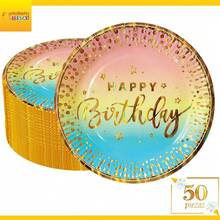 Plates - Hb Rainbow Confetti Gold - View 2