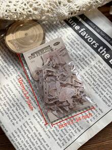 30Pcs 15 Style Vintage Hollow Cup House Vase Theme Paper Stickers Objects Life Literature Art Junk Journaling Planner Scrapbooking Decorative DIY Craft Material Sticker Scrapbook Supplies Stationery - Multicolor - View 11