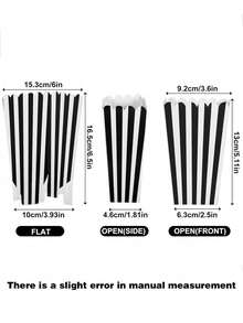 3pcs Striped Paper Popcorn Boxes, Blue, Pink, White - Suitable For Party Favors, Valentine's Day Party, Home Decor, Home Gifts - Multicolor - View 3