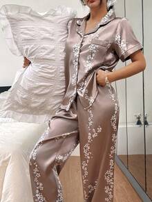 Dreamivo 情人节爱心印花短袖长裤女士睡衣套装 - 淺灰色 - 查看 5