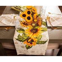 DII 70" Round Cotton Tablecloth, Grey & White Check - Perfect for Fall, Thanksgiving, Farmhouse Décor, Dinner Parties, Christmas, Picnics & Potlucks or Everyday Use(14x108") - Multicolor - Ver 6
