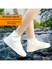 1 Pair Durable Latex Shoe Covers, Waterproof Non-Slip Outdoor Rain Shoe Covers, Unisex Portable Shoe Bags, Thick Wear-Resistant, Lightweight & Easy To Carry, Flexible, Easy To Clean, Reusable, Suitable For Travel, Heavy Rain, Flood, Work, School, Hotel, Cycling, Camping, Hiking, Outdoor Adventure, Car Accessories, Camping Gear, Beach, Fishing, Outdoor Activities, Gifts For Men And Women - Multicolor - View 9