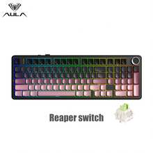 AULA Bàn phím cơ không dây F99 Pro, 3 chế độ kết nối, 99 phím, switch Cherry OEM, pin dung lượng lớn 8000mAh, switch có thể thay nóng, thiết kế gắn gioăng, núm điều khiển đa phương tiện, đèn nền RGB, keycap PBT, phù hợp cho chơi game PC và sử dụng văn phòng. - Nhiều màu - Xem 19