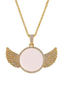 1pc Rhinestone Wing Pendant Necklace, Personalized Punk Sweater Chain, Popular Cross-Border Item - Wings Pendant Necklace - View 5