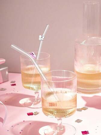 1/3 st tecknad rosa fjäril böjd återanvändbart sugrör i glas, med rengöringsborste, för smoothie, mjölk, te, juice, snacksbar, festdrinkar, cocktails, milkshake, restaurang, skolmaterial