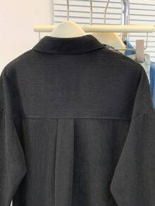 YUXIN Winter & Autumn Must - Have! Loose Corduroy Women's Shirt Jacket, Practical Double - Pocket Design, Perfect For Layering, Fits Daily Commute/Shopping & More Occasions Black - Black - View 8