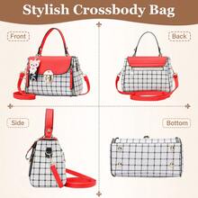 Small Purses And Handbags For Women Fashion Teenage Girls Crossbody Bag Lightweight Shoulder Bag Plaid Pattern Satchel - Đỏ - Xem 3