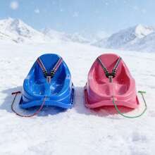 70*49cm Ski Sled, Seatbelt Sled, Random Colors, Thickened And Wear-Resistant, For Skiing And Ice Skating, Freeze-Resistant, Outdoor Scooter, Ski Cart, Multi-Functional And Multi-Purpose, For Skiing/Grass Skiing/Sand Skiing/Ice Skating/......., Winter Snow Sliding Tool, Outdoor Skiing Entertainment Equipment, Essential For Winter Sports - Multi-color Random - View 3