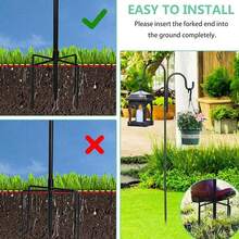 Set Of 2 Heavy Duty Outdoor Shepherd Hooks With 5 Nail Bases - Double Arm/Single Wall Optional, Sturdy Garden Rods For Christmas Furniture Decoration, Garden/Flower Stand/Flower Decoration, Hanging Bird Feeders, Plant Baskets, Solar Lights, Outdoor Halloween Decorations - SBMYG - 查看 4