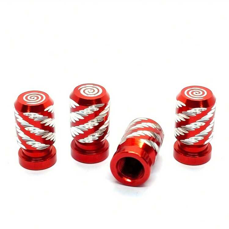 4个铝合金轮胎气门嘴帽 - 耐用防尘密封，适用于汽车和摩托车，抗氧化汽车配件 - 多色 - 查看 7