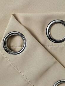 1件窗帘，穿孔窗帘，遮光窗帘，户外遮光窗帘，家用遮光窗帘，厨房窗帘，房间装饰窗帘，户外装饰窗帘，窗户装饰窗帘，黑色窗帘，白色窗帘，隔热窗帘，纯色现代涤纶混纺窗帘，适用于卧室、客厅、阳台 - 米色 - 查看 6