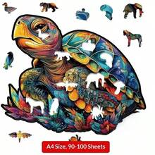 Wooden Puzzle Turtle Christmas Gift Box - Exquisite Asymmetric Puzzle Gift, Personalized Unique Christmas Gift For Adults, Family Interactive Christmas Puzzle Game - Wooden Christmas Puzzle, Wooden Turtle, Wooden Gift Box