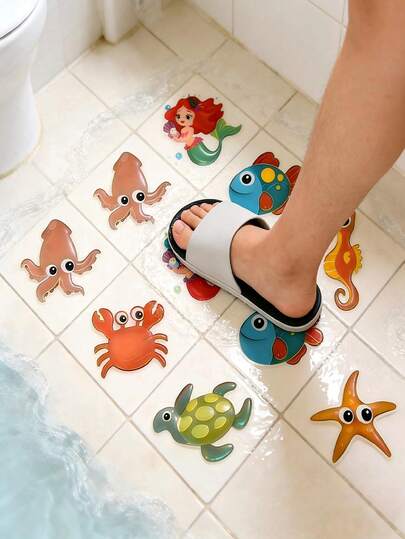 10pcs Anti-Slip Stickers/Anti-Slip Mat/Bathroom Stickers Made Of Transparent PEVA Material, Suitable For Bathtub Stickers And Shower Floor Stickers, Anti-Slip Pad