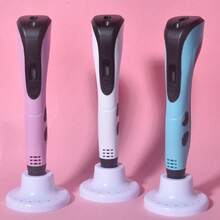 带液晶显示屏的3D打印笔，三档速度调节，1.75mm PLA耗材，专业DIY创意手工绘画，生日礼物 - 黑與白 - 查看 5