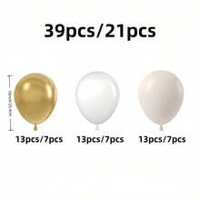 39pcs/21pcs Set Of 10-Inch Gold, White, Champagne Latex Balloons, Suitable For Valentine's Day, Birthday, Wedding, Bridal Shower, New Year Decoration, Balloon Party, Autumn Decor, Retirement Party, Bachelorette Party, Balloon Decoration, Photo Backdrop, Various Indoor And Outdoor Decor - Golden Sand White - View 6