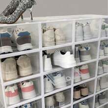 1pc Transparent Shoe Storage Box, Plastic Shoe Display Box, Anti-Oxidation Household Sneaker Storage Container - Clear - View 3