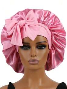 Women's Double-Layer Anti-Pollution Sleep Cap: Solid Color, Smooth Elastic Satin Tie-Up Design. Casual & Comfortable, Soft Sleep Hair Care Cap, Secure Design To Prevent Slipping. Hair Sleep Cap Sleep Bonnet - Multicolor - View 9