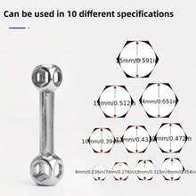 1 Piece Heavy Duty Multifunctional Wrench - 10 Size Repair Tool, Featuring Bone-Shaped Open-End Sockets, Suitable For Bolts, Nuts, Parts (Hex/Cross/Flat/Star) - Portable Metal Mechanical Tool For Home Use - Multicolor - View 8