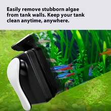2-In-1 Aquarium Glass Scrubber - Magnetic Algae Cleaner With Non-Slip Grip - ABS Plastic/Magnet Material - Aquarium & Household Cleaning Style - Ergonomic Handle Pattern - Heavy-Duty Glass Cleaner - Durable Tool For Fish Tanks, Bathtubs & Glass Surfaces In Fresh & Saltwater - Multicolor - View 5