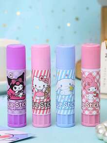 Sanrio 1/2/3/4支装 My Melody Kuromi Cinnamoroll Hello Kitty 强力胶棒 可爱 DIY 手工固体胶 适用于日记本和办公用品 万圣节 圣诞节礼物 返校季学习用品（部分产品随机发货）