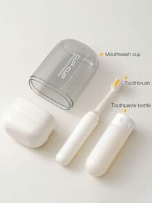 3-In-1 Mini Travel Toiletry Set - Portable Rinse Cup, Foldable Toothbrush, Toothpaste Storage Box, Multi-Functional Travel Essentials, Business Trip & Hotel Amenities, Ideal Gift For Friends & Couples - Multicolor - View 3