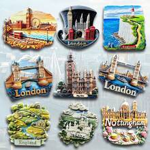 1pc Resin Britain London Tower Bridge Big Ben Elizabeth Tower White Cliffs Of Dover Fridge Magnet Travel Souvenir Landmark Magnetic Sticker Sheep Wales Brecon Beacons Park Home Decor, Meaningful Creative Gift, Thames River - Multicolor - View 3