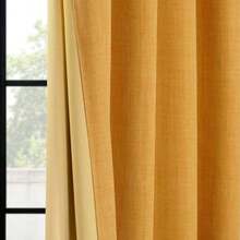 HPD Half Price Drapes - Cortinas de Lino sintético para Sala de Estar (1 Panel), 50 de Ancho x 108 de Largo, Cortinas texturizadas para oscurecer la habitación para recámara, 108 Pulgadas de Largo(127An x 274.3Al cm (1 Paneles) Diente de león dorado, negro) - Multicolor - Ver 3