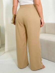 MODA MO, REF: 3286 (PLUS SIZE) - Women's Tailored Pants, Wide Leg Pants, High Waist, Black Pants, Wide Leg, Flare, Bell Bottom, Pants With Side Pockets, Pants With Belt, Skinny Pants, Crepe Knit Pants, Twill Pants, Jeans With Elastane, Wide Leg Pants, Dress Pants, Casual Pants, Pants With Lycra, Women's Clothing - 米色 - 查看 2