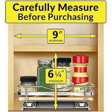 LYNK PROFESSIONAL® Élite™ Organizador de especias extraíble para gabinete - 8-1/4 pulgadas de ancho, garantía limitada de por vida, estante organizador de especias deslizante de madera y cromo(default) - Multicolor - Ver 6