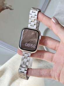 Huastonband 1件女款 錶帶，星空色不鏽鋼可調節錶帶，相容於 Ultra 3 2 1 SE S10 S9 S8 S7 S6 S5 S4 S3 S2 S1 系列，時尚替換智慧手錶錶帶，中性款，金屬錶帶，14mm 窄寬，輕量，可選尺寸 38mm 40mm 41mm、42mm 44mm 45mm 49mm - 米色 - 查看 9