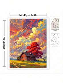 1 Piece 40*50cm Sunshine Mountain Digital Oil Painting, DIY Acrylic Painting Kit, Ideal Gift For Friends And Family, Hand-Painted Coloring, A Surprising Gift - Multicolor - View 18