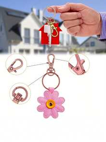 100 Rotating Lobster Buttons With Iron Key Rings, 50 Keychains, 50 Key Rings, DIY Handicrafts Suitable For Both Men And Women, Valentine's Day Gifts, 1.22 Inches / 31 Millimeters - Gold - View 4