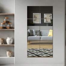 4/8/16pcs Traditional Style Acrylic Mirror Wall Stickers - Reusable Glitter Space Theme Frameless Full Length Mirrors, Suitable For Home Gym, Bedroom And Bathroom - Self-Adhesive, Shatterproof Plastic Surface Wall Decals For Art Decor - Multicolor - View 7