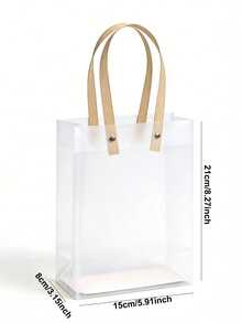 10/30pcs Holiday Gift Bags, Matte PVC Tote Bags For Wedding Party Favors And Souvenirs, Party Gift Bags, Party Gift Packs - Transparent - View 2