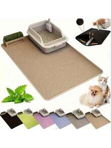 2-Layer EVA Honeycomb Cat Litter Mat, Waterproof, Effective Urine Splash Control, Easy To Clean, Anti-Slip - Multicolor - View 2
