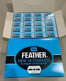 Lâmina de barbear Navalha Feather 60 unidades Produto Original Japan - Cinza - Visão 5