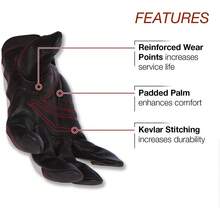 Guantes de soldadura / trabajo de cuero de grano completo| Palma acolchada| Mediano| K2977-. - 2XL (Paquete de 1) - Ver 10