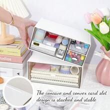 Desk Drawer Organizer Makeup Organizer Storage Box With 4 Stackable Plastic Drawers Desk Organizer For Home Collection Cosmetics Office Bathroom Counter Dresser A - A - View 6