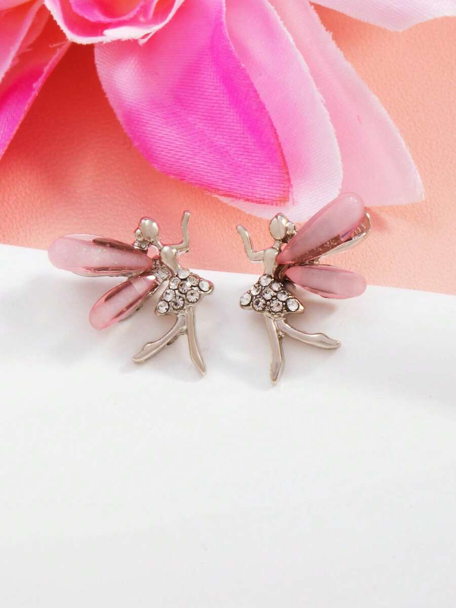 1 Pair Cute Fairy & Elf Elegant Minimalist Chic Earrings - Pink - View 1