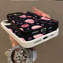 High-Quality Macaron Acrylic Magnetic Phone Case,Gothic Rose Skull Art Case Magnetic Charging Phonecase Handy Case, Handy Cover For  11 12 13 14 15 16 17 17 Air 17 Pro 17 Pro Max Shock Resistant Protective Case - Negro - Ver 11