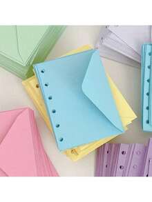 5个装A7活页袋（颜色随机，无拉链）、6孔预算信封和A7钱包式收纳内页 - 彩色 - 查看 5