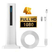 Indoor Digital TV Antenna For Smart TVs, 360° Omnidirectional Reception, Long-Distance Reception Of HDTV Signals, Compatible With Local Channels, Easy To Install, No Cable TV Required. - White - View 2