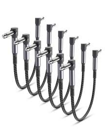Elebase Guitarra Parche Cables 3-Paquete, 15 Efectos Pedal Junta 1/4 Pulgada Ángulo recto Trenzado Audio Cordón Blindado TS Cobre Hombre Conector para Amp/Amplifier Mixer - Gris - Ver 11