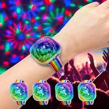 Voice-Controlled Smart Party Light With Wearable Bracelet And Car Suction Cup, Colorful Magic Ball Stage Lights For Disco Atmosphere, 4 Colors Remote Control DJ LEDs, Compact Portable Holiday Decorations - Creative Gift Idea Perfect For Home Parties - Blue - View 1