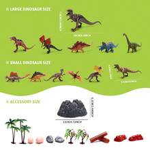 一套 12/18/19/24 个儿童动物恐龙仿真模型，逼真的微型野生动物模型，包括狮子、大象、长颈鹿、老虎、斑马、犀牛、黑猩猩、鳄鱼、猎豹、河马、棕熊，带收纳盒。 - 彩色 - 查看 4